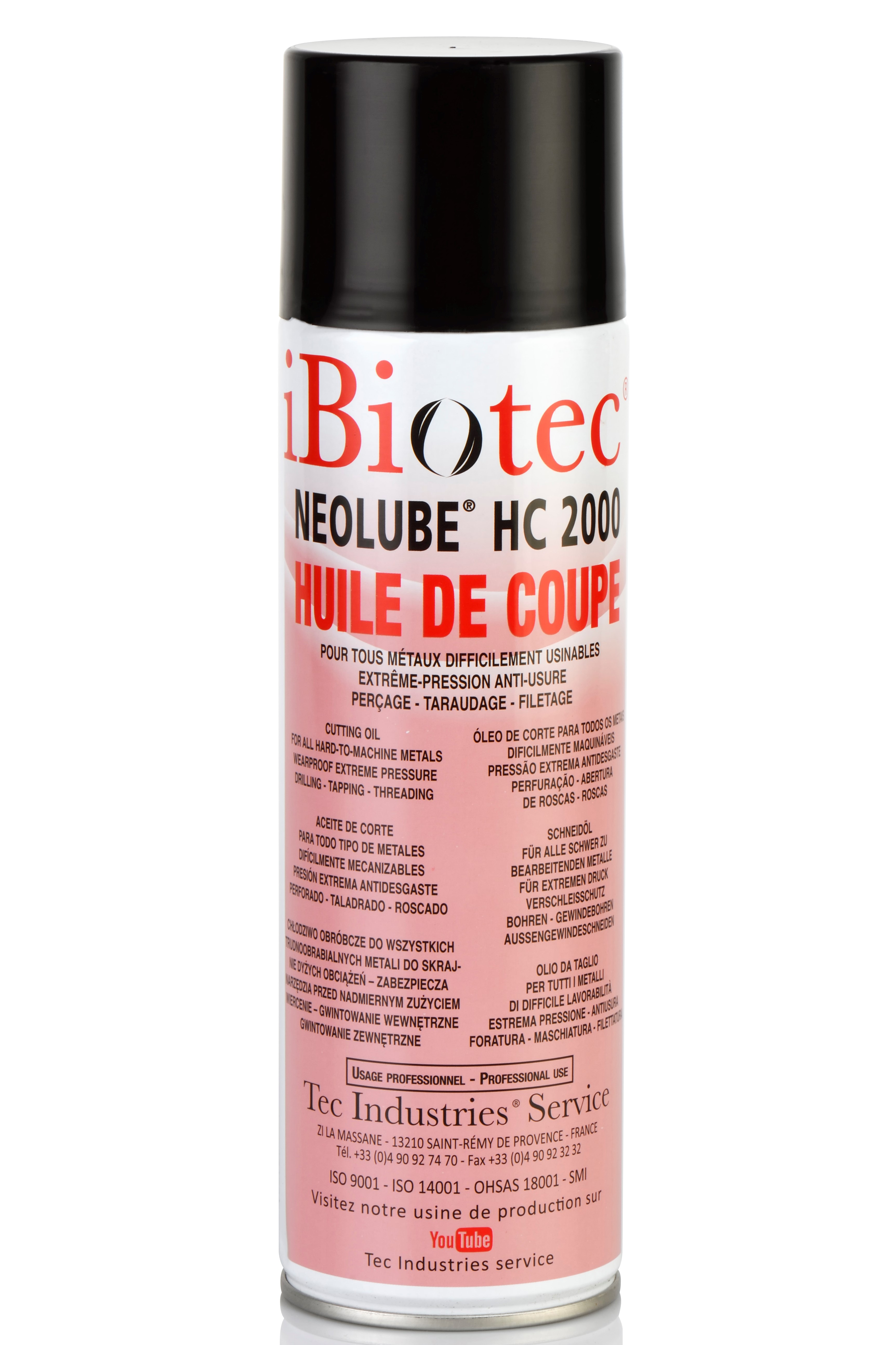 Fluide extreme pression anti usure pour percage taraudage filetage sur tous metaux difficilement usinables. Excellente tenue a l’outil Trous borgnes ou debouchants. aerosol huile de coupe, Usinage perçage taraudage, Aerosol huile de filetage, Aerosol huile de percage, Aerosol huile de taraudage, Huile de coupe tous metaux, huiles de coupe ibiotec. Huile de coupe. fluide de coupe entier, fluide d’usinage, fluide de percage, fluide de taraudage, fluide de filetage, lubrifiant de coupe, huile de coupe, fluide de coupe, aerosol fluide de coupe, huile de taraudage, aerosol fluide de taraudage,huile de filetage, aerosol fluide de filetage. fabricants huiles de coupe. Fabricants fluides de coupe. Fabricants fluides d’usinage. Huile entiere usinage. Usinage aciers inoxydables. Fournisseurs huiles de coupe. Fournisseurs fluides d’usinage. Aerosols techniques. Aerosols maintenance. Fournisseurs aérosols. Fabricants aérosols